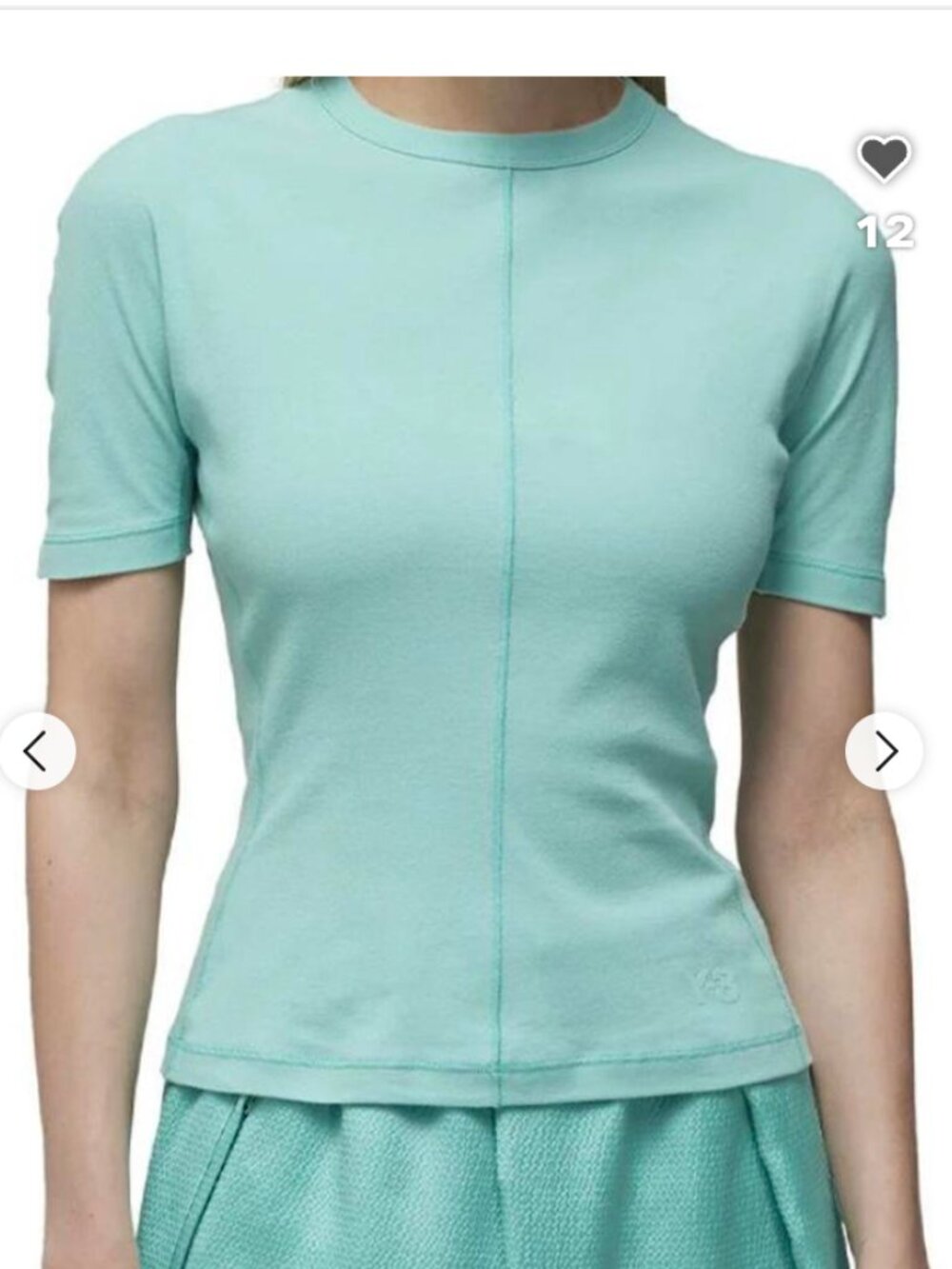 adidas Y-3 Fitted Short Sleeve Tee Blue Yohji Yamamoto Women's M HY1249